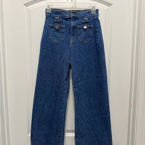 Veronica Beard -Grant Classic Blue Wide Leg Jeans